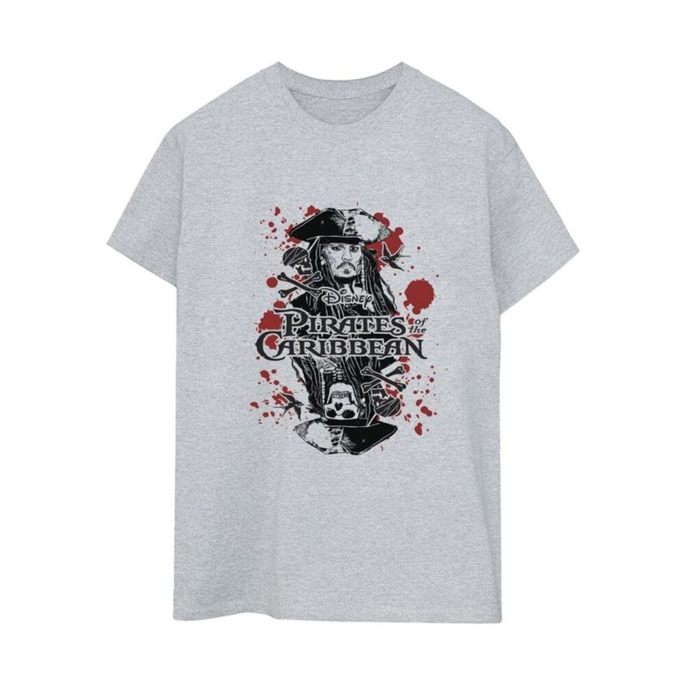 Pirates of the Caribbean Womens/Ladies Jack Sparrow Boyfriend T-Shirt / Sports G